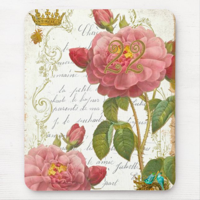 Rosen Parfumées Rougede Versailles 22 Mousepad (Vorne)