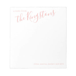 Rosen Pink-Nachname Skript-Editor Notizblock