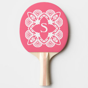 Rosen Pink White Monogram Butterfly 4Sara Tischtennis Schläger