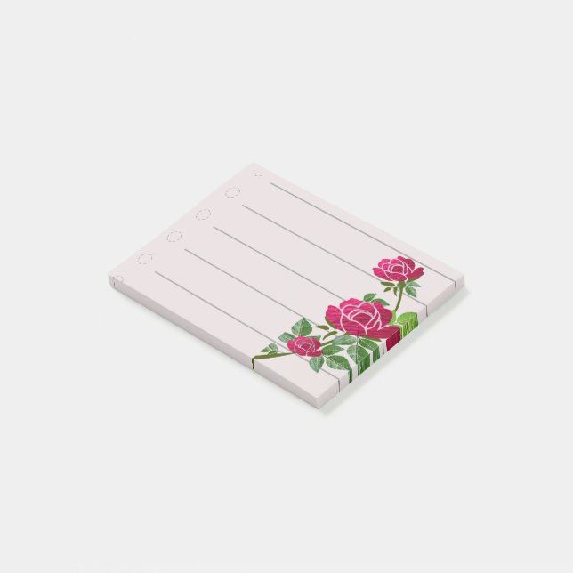 Rosen  post-it klebezettel (angewinkelt)