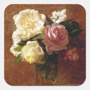Rosen Quadratischer Aufkleber