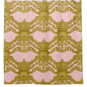 Rosen-Quarz-barockes Girly französisches Muster Duschvorhang