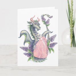 Rosen-Quarz-Drache - Gruß-Karte Karte
