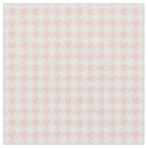 Rosen-Quarz-rosa u. weißes Hahnentrittmuster Stoff