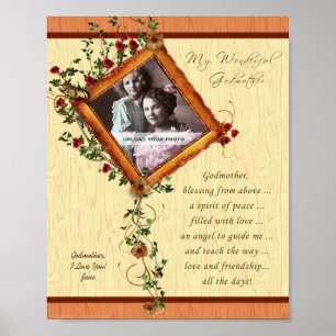 Rosen-Rahmen-personalisierter Druck der Patin-8x10 Poster