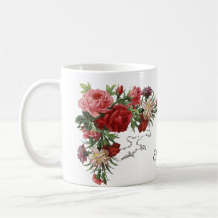 Rosen-religiöses heiliges Rosenbeet Memorare Gebe Kaffeetasse