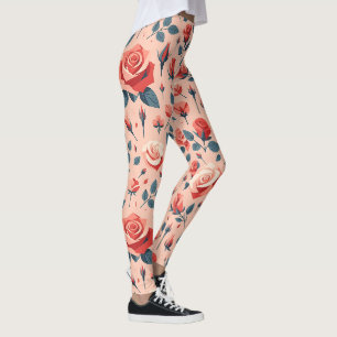 Rosen-Rhapsodie-Muster Leggings