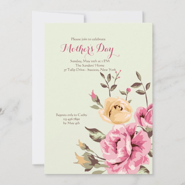 Rosen-Romance Einladung (Vorderseite)