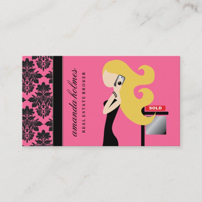 Rosen-Rosa Anwesen311-real blondes Fashionista-| Visitenkarte (Vorderseite)