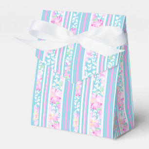 Rosen, Rosa Blau Weiße Streifen Geschenkbox Geschenkschachtel