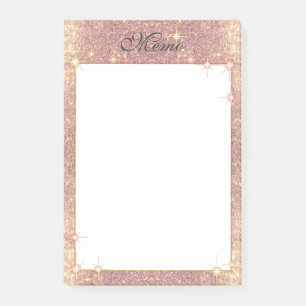 Rosen-rosa Glitzer-Schein-bezaubernde Post-it Klebezettel