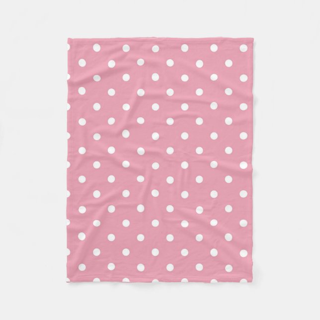 Rosen-rosa Polka-Punkt-Fleece-Decke Fleecedecke (Vorderseite)