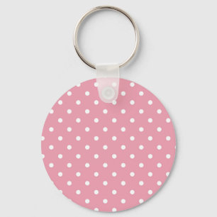 Rosen-rosa Polka-Punkt-Schlüsselanhänger Schlüsselanhänger