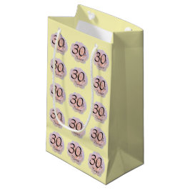 Rosen/Rosa u. Gelb/30. Geburtstag Kleine Geschenktüte