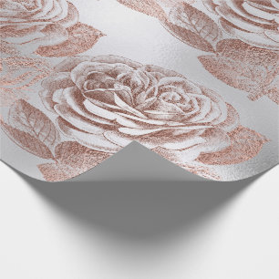 Rosen-Rosen-Goldmetallisches silbernes Pastellmit Geschenkpapier