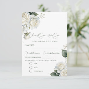 Rosen-Salbei-Blumenhochzeit RSVP Karte