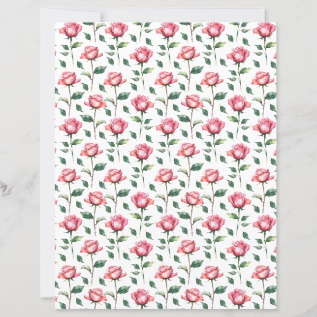 Rosen-Schabblonenpapier (Vorderseite)