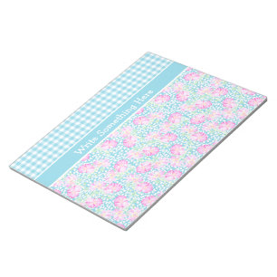 Rosen, Schmetterlinge, Gingham Notizblock oder Not