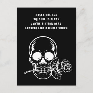 Rosen sind rot, du bist ein Snack-Goth Valentinsta Postkarte