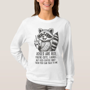 Rosen sind rot, Eiskaffee ist Leben - Süßer Waschb T-Shirt
