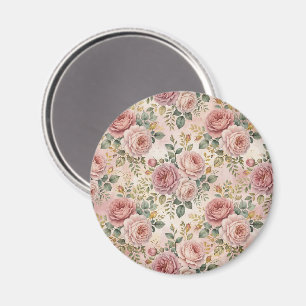 Rosen Staubrose Eleganter Charme Salbeigrün Gold Magnet