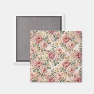 Rosen Staubrose Eleganter Charme Salbeigrün Gold Magnet