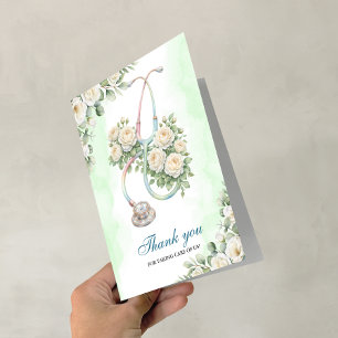 Rosen-Stethoskop-Nurse-Ärztin-Dankeschön Karte