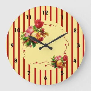 Rosen-Streifen-Wand-Uhr Große Wanduhr