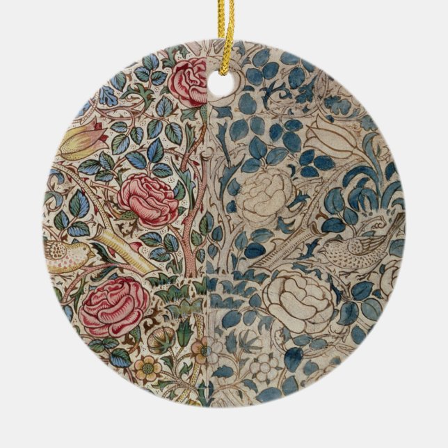 "Rosen" Tapetenentwurf (Bleistift und w/c auf Keramikornament (Vorne)