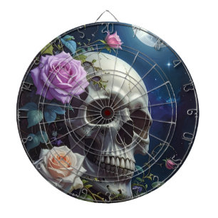 Rosen-Totenkopf im Mondlicht Dartscheibe