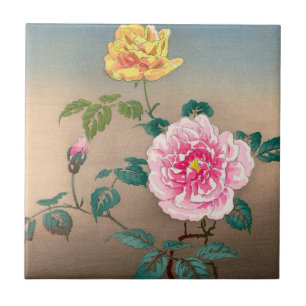 Rosen Tsuchiya Koitsu japanisches Blumenmalen Fliese