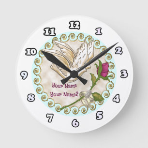 Rosen-Uhr Runde Wanduhr