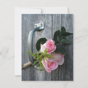 Rosen und Barnwood Hochzeitsempfang Einladung
