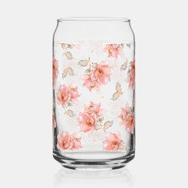 Rosen und Blätter, rosa Dosenglas