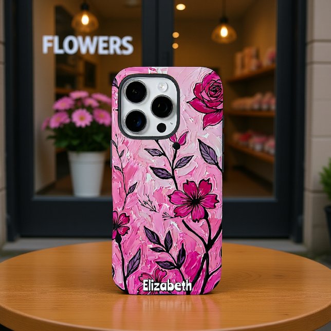 Rosen und Blüten in rosa Farbe iPhone 16 Pro Hülle (Von Creator hochgeladen)