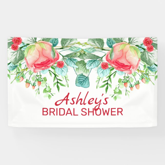 Rosen und Buckel, rosa Banner (Horizontal)