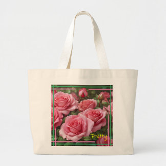 Rosen und eine coole Jeanstasche Tote Jumbo Stoffbeutel