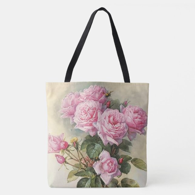 Rosen und feine Kunst Bumblebees Paul de Longpre Tasche (Vorderseite)