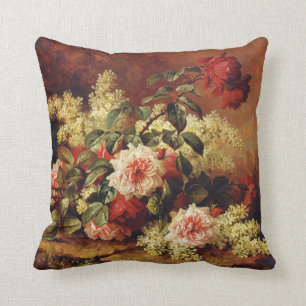 Rosen und feine Mahagonikunst Kissen