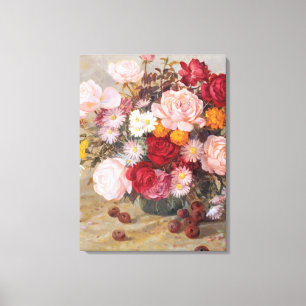Rosen und Gänseblümchen Leinwanddruck