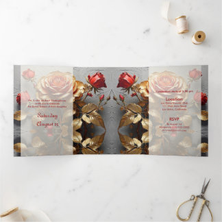 Rosen und Gold Sweet 16 Party Einladung
