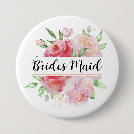 Rosen und Grünblumen Button