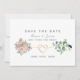 Rosen und Grüne Hochzeit in Rosa und Rosa Save The Date