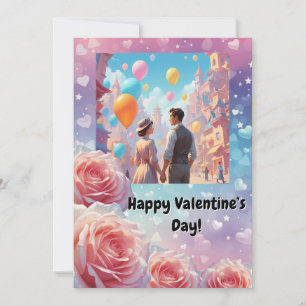 Rosen- und Herz-Valentinstagskarte Feiertagskarte