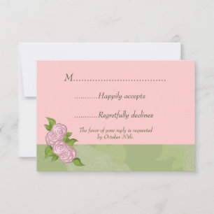 Rosen und Herzromantische RSVP-Karte RSVP Karte