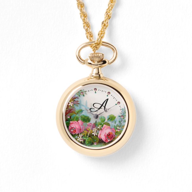 ROSEN UND JASMINEN, BLUMENMONOGRAMM ARMBANDUHR (Vorderseite)