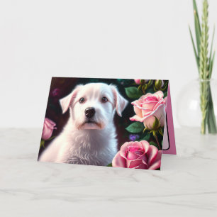 Rosen und kleine Hund-Kollektion Karte