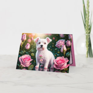 Rosen und kleine Hund-Kollektion Karte