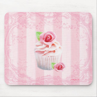 Rosen-und Kuchen-rosa Zuckerguss Mousepad