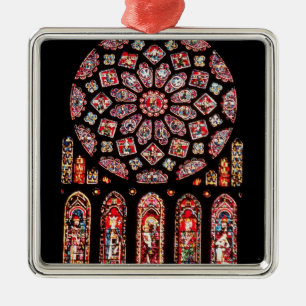 Rosen- und Lanzettenfenster von der Nordwand Silbernes Ornament